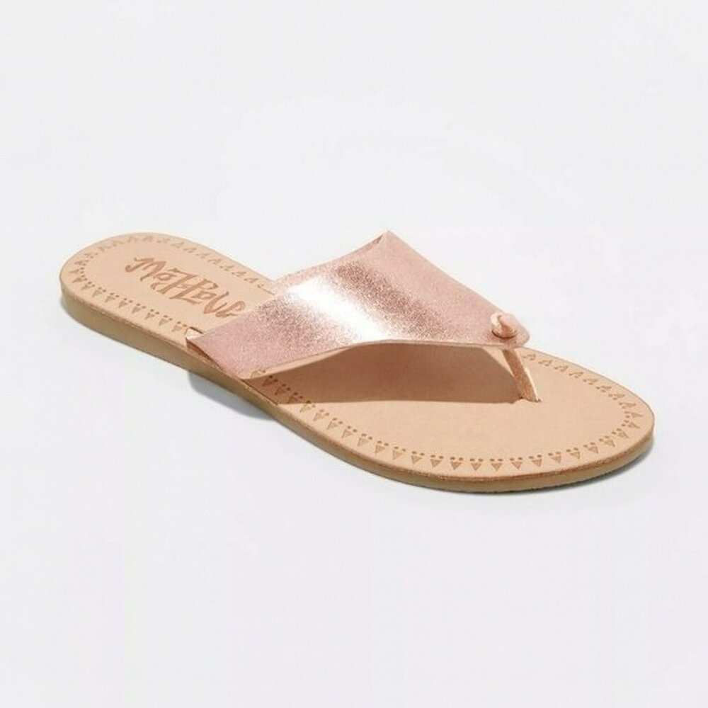 New Mad Love Women's Rose Gold Metallic Sandals Size 9